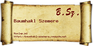 Baumhakl Szemere névjegykártya